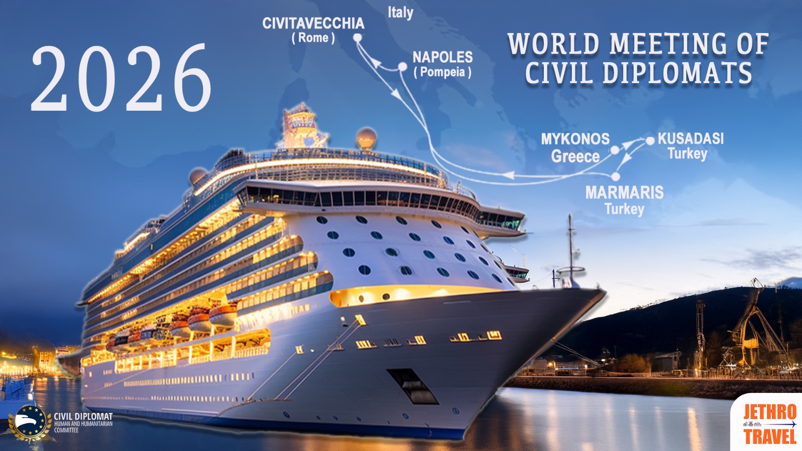 Imagem de Cruzeiro 2026 Encontro Mundial de Diplomatas Civis Civil Diplomat Jethro International